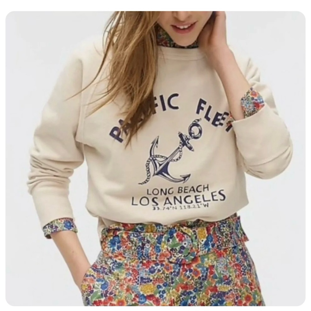 J.crew S Garment- dyed Pacific Fleet Sweatshirt In Original Cotton Terry